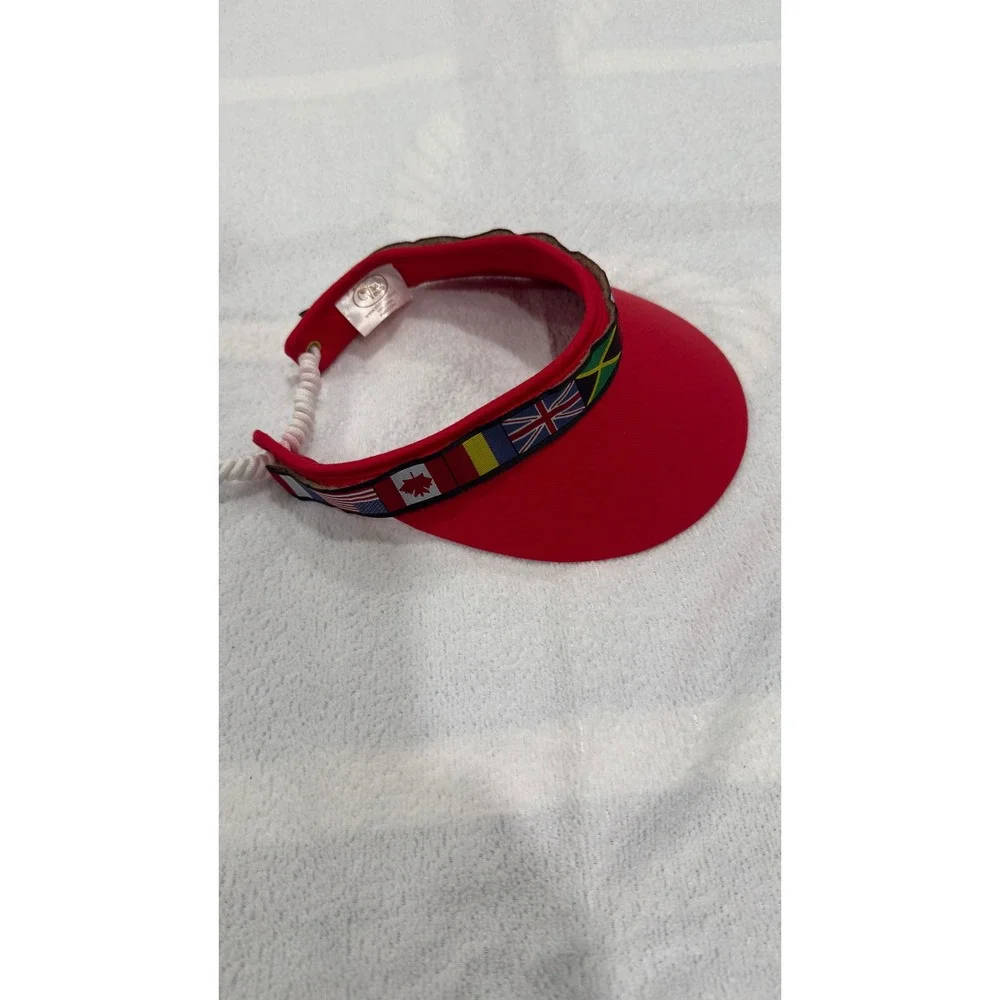 Visor Versa Red Cotton‎ Sun Visor International Flags Interchangeable Band